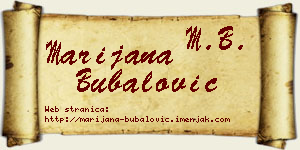 Marijana Bubalović vizit kartica